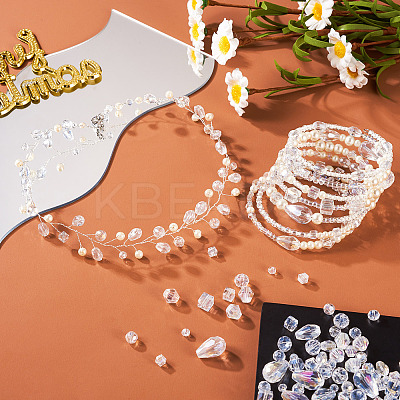 15 Strands 15 Styles Transparent Electroplate Glass Beads Strands EGLA-TA0001-13-1
