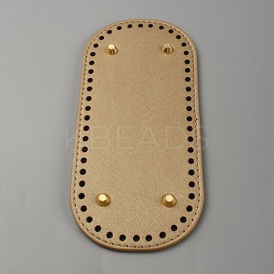 Oval PU Leather Knitting Crochet Bags Nail Bottom Shaper Pad PURS-WH0001-62A-1