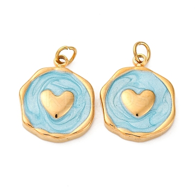 304 Stainless Steel Enamel Pendants STAS-U061-34G-C02-1