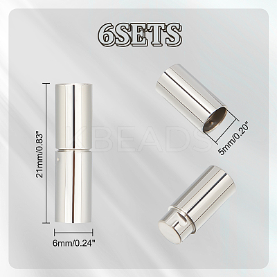 6 Sets 304 Stainless Steel Twist-in Bayonet Clasps STAS-UN0042-82-1