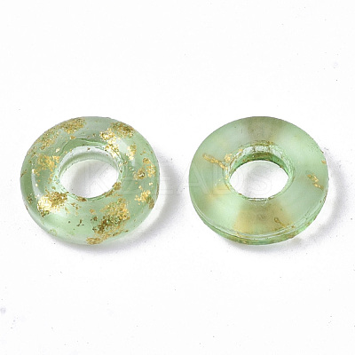 Transparent Spray Painted Glass European Beads GLAA-N035-04J-1