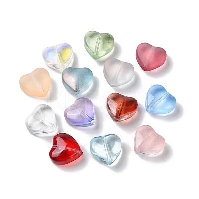 Transparent Smooth and Frosted Glass Beads GLAA-O023-14-1