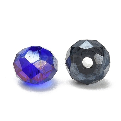 Electroplate Faceted Rondelle AB Color Plated Transparent Glass Beads GLAA-R152-4mm-M2-1