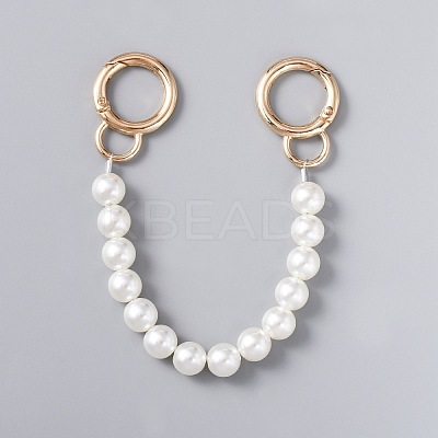 ABS Pearl Beaded Bag Strap PURS-WH0001-26A-G-1