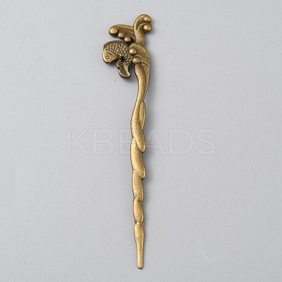 Alloy Fish Hair Sticks MRMJ-WH0077-102B-AB-1