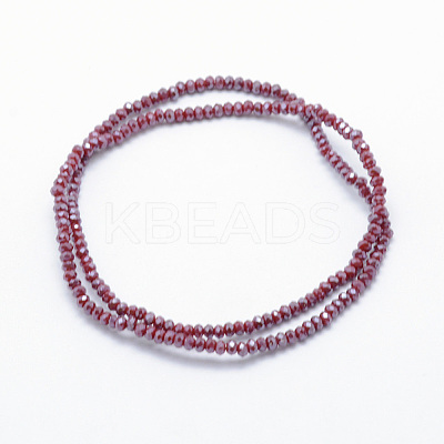 Electroplate Opaque Glass Beads Strands X-EGLA-J144-PL-B04-1