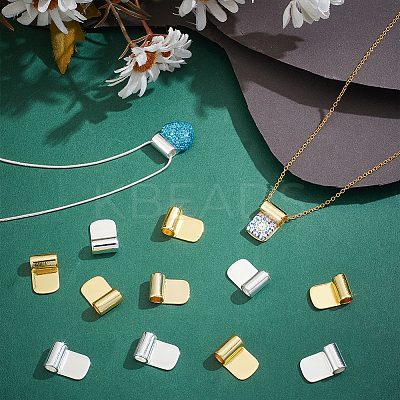18Pcs 2 Styles Rack Plating Brass Glue-on Flat Pad Bails KK-AR0001-80A-1