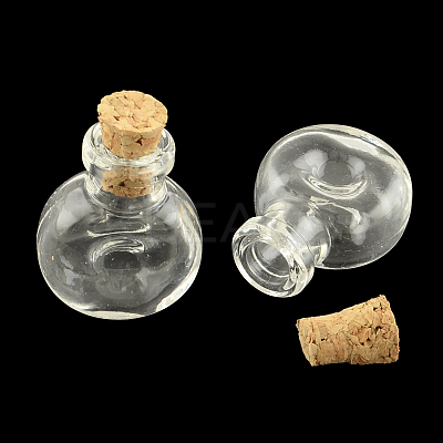 Flat Round Glass Bottle for Bead Containers AJEW-R045-06-1