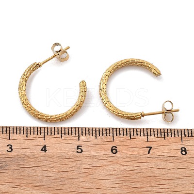 304 Stainless Steel Twist C-Shaped Stud Earrings EJEW-R017-03G-01-1