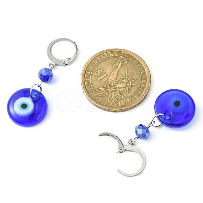 Evil Eye Glass Leverback Earrings EJEW-JE05573-02-1