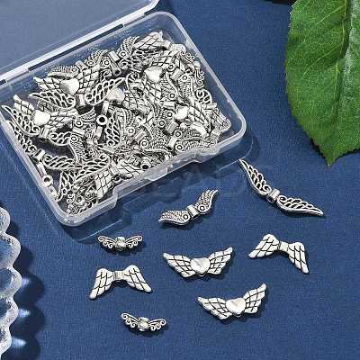 50Pcs 5 Styles Tibetan Style Alloy Beads TIBEB-FP0001-05-1