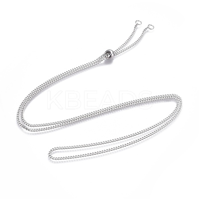 Non-Tarnish Adjustable 201 Stainless Steel Slider Necklaces X-NJEW-L156-001P-1