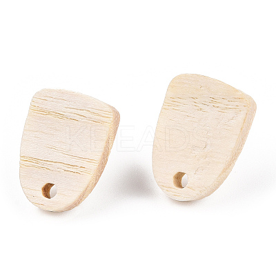 Ash Wood Stud Earring Findings EJEW-N017-011R-1