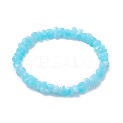 3Pcs 3 Color Acrylic Chips Beaded Stretch Bracelets Set BJEW-JB09387-1