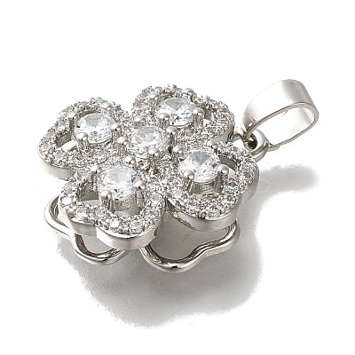 Rack Plating Brass Micro Pave Cubic Zirconia Pendant KK-H485-40P-1