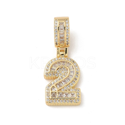 Brass Clear Cubic Zirconia European Dangle Charms LS-KK-R003-01G-02-1