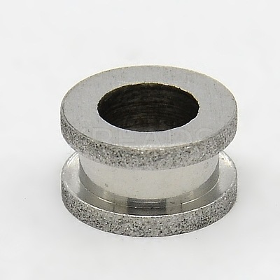 Tarnish Resistant 201 Stainless Steel Large Hole Column Textured Beads STAS-G037-10-1