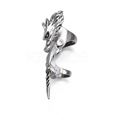 Wolf Armour Alloy Full Finger Ring RJEW-T009-23AS-1