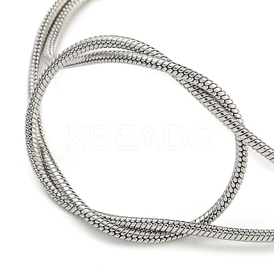 Non-Tarnish 304 Stainless Steel 2-Strand Round Snake Chain Bracelets BJEW-P334-01A-P-1
