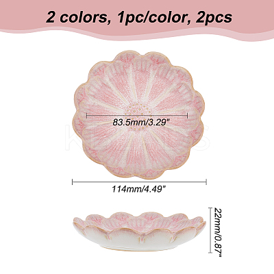 2Pcs 2 Colors Porcelain Jewelry Dish AJEW-NB0005-25B-1