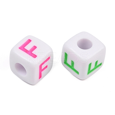 Opaque Acrylic Enamel European Beads AC-ACBA1794-04F-1