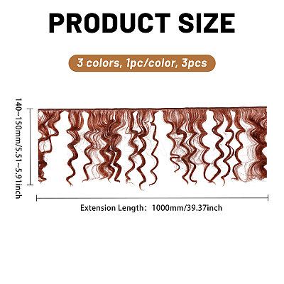 3Pcs 3 Colors PP Doll Wig Long Curly Hair DIY-GL0006-22-1