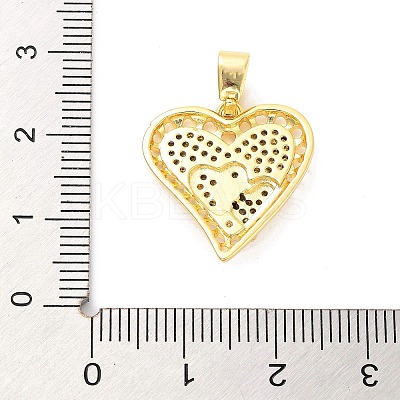 Rack Plating Brass Micro Pave Cubic Zirconia Pendants KK-M082-03G-1
