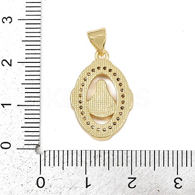 Brass Micro Pave Cubic Zirconia Pendants KK-P323-11E-G02-1