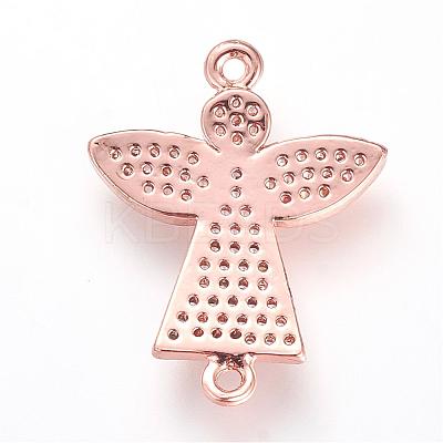 Long-Lasting Plated Brass Micro Pave Cubic Zirconia Links ZIRC-S053-17RG-1