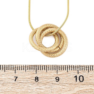 304 Stainless Steel Triple Circles Pendant Necklaces for Women NJEW-Z044-14G-1