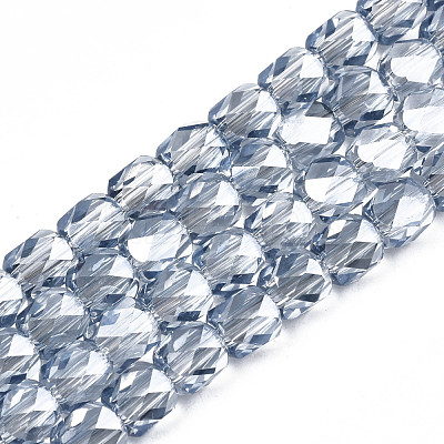 Electroplate Transparent Glass Beads Strands EGLA-N002-13-B02-1