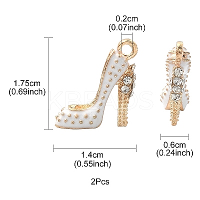 2Pcs Alloy Enamel Stilettos Pendants ENAM-YW0002-30B-1