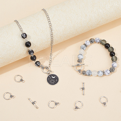 120Pcs Tibetan Style Alloy Toggle Clasps FIND-SC0008-07-1
