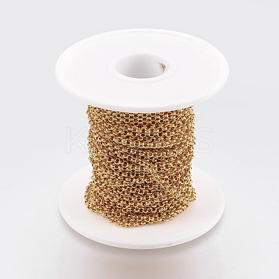 Ion Plating(IP) Handmade 304 Stainless Steel Rolo Chains STAS-P200-24G-1