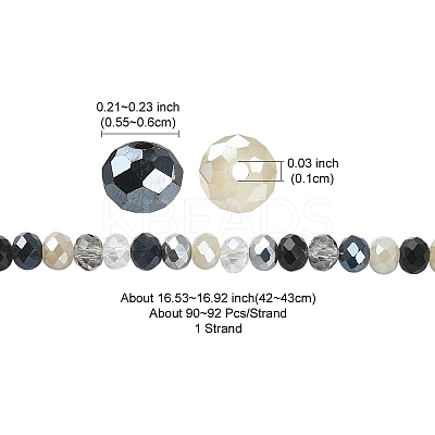 Electroplate Glass Beads Strands EGLA-YW0002-D01-1