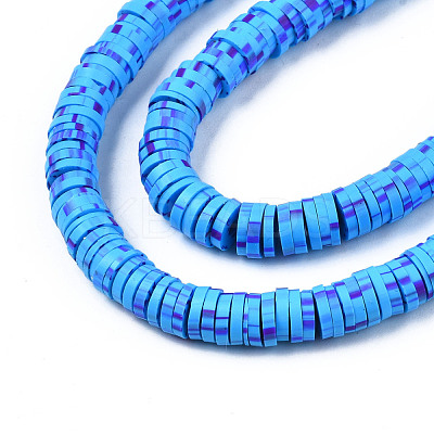 Handmade Polymer Clay Beads Strands CLAY-R089-6mm-164-1