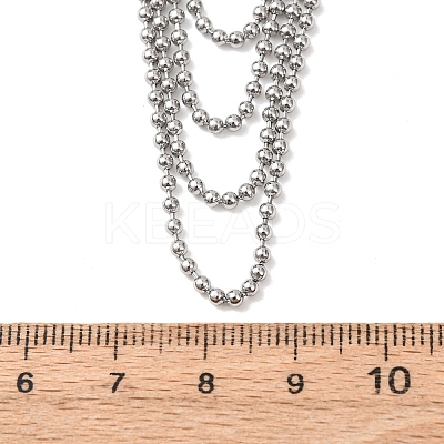 304 Stainless Steel Ball Chain Multi Layered Necklaces for Women NJEW-G194-02P-1