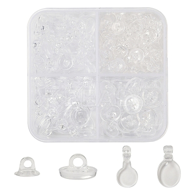 230Pcs 4 Styles Transparent ABS Plastic Pendant Blanks FIND-YW0007-54-1