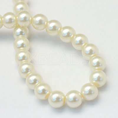 Baking Paint Glass Pearl Bead Strands X-HY-Q003-3mm-02-1