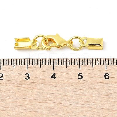 Rack Plating Brass Lobster Claw Clasps with Clip Ends KK-E719-60G-1