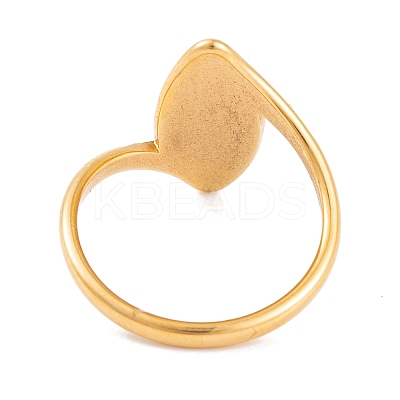304 Stainless Steel Horse Eye Finger Ring for Women RJEW-C086-27-G-1