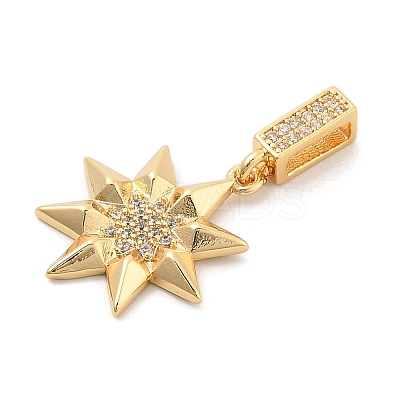 Rack Plating Leaf Brass With Rhinestone Pendants KK-S407-04G-1