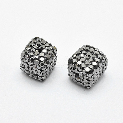 Polymer Clay Rhinestone Beads RB-P016-18-10x10mm-A-1