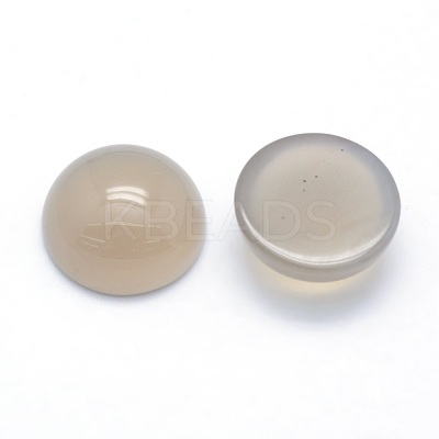 Natural Grey Agate Cabochons G-P393-R46-14.5mm-1