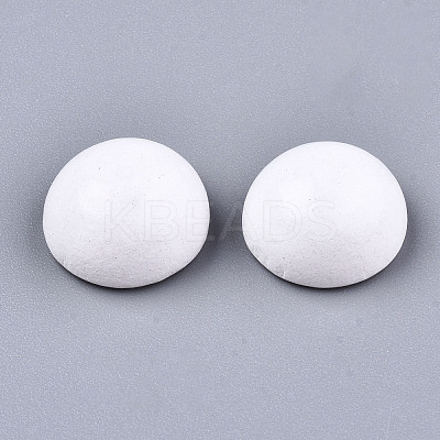 Spray Painted White Wood Cabochons WOOD-TAC0001-23A-1