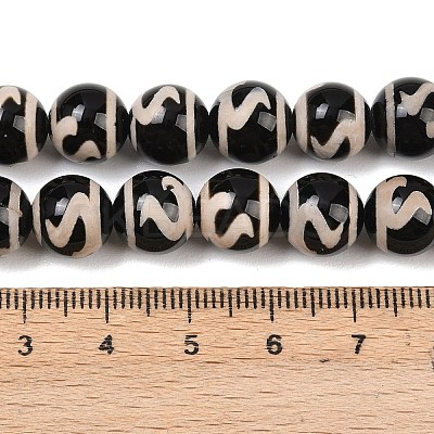 Tibetan Style dZi Beads Strands G-G328-A11-10mm-1
