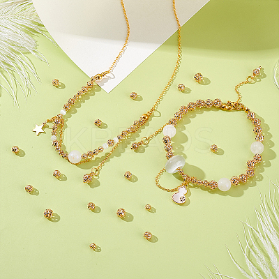 90pcs 3 Styles Brass Beads KK-GA0002-19B-1