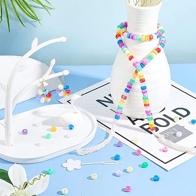 240Pcs 8 Colors Barrel Acrylic European Beads MACR-NB0001-23-1