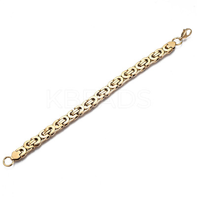 Ion Plating(IP) 201 Stainless Steel Byzantine Chain Bracelets BJEW-S057-88B-1