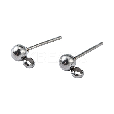 Non-Tarnish 304 Stainless Steel Stud Earring Findings STAS-E026-3-1